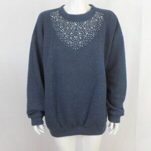 Vintage ESY Sport Wear Blue Studded XL Oversize Sweatshirt